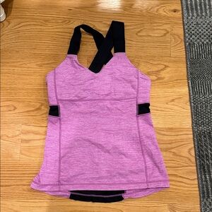 lululemon athletica Heathered Pink and Black Tank Top